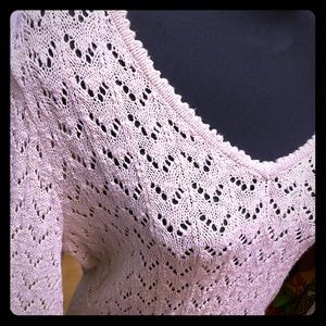 Style and Company Beige Eyelet Knit Sweater